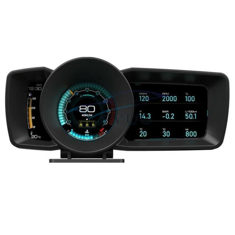 Smart 3.5'' Double OBD2+GPS Screen Car Gauge Head-Up Digital Display Speedometer - Image 4 of 4