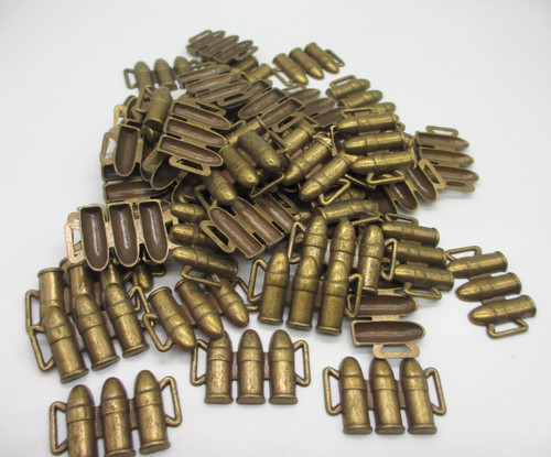 Bullet Cartridges Bronze Tone Metal Embellishment Closures Slides 58 Pieces
