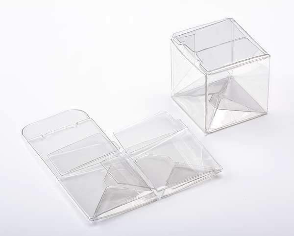 25 Clear Plastic Mini CUBE Boxes; 1 1/2 x 1 1/2 x 1 1/2 Inches