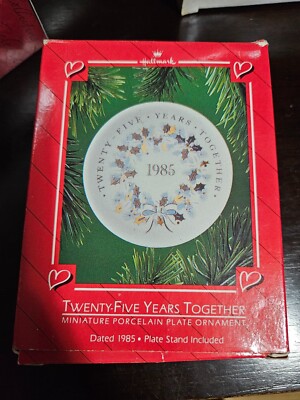 NEW IN BOX!! HALLMARK KEEPSAKE ORNAMENT Twenty Five Years Together 1985