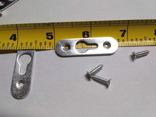 12 perchas "ranura para ojo de cerradura" con tornillos para marcos, cuadros, placas, artesanías - Imagen 2 de 5