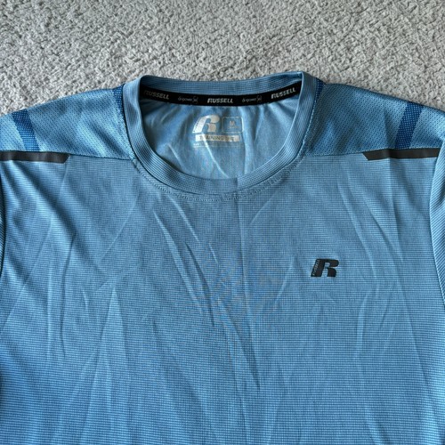 NEW Rusell Shirt Mens Medium 38-40 Blue Athletic Top Training Fit Dri Power 360
