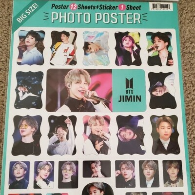 Collectible Lot of 12 BTS Park Jimin Glossy Premium Posters Sheet