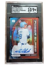 Aaron Sabato 2020 Panini Prizm Draft Picks Power Surge Red Auto SGC 10/9 MT /50