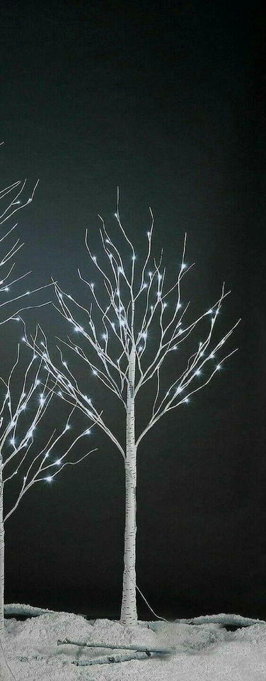 Christmas Decorations Birch Tree 4ft 6ft 8ft Ice White LED Outdoor Garden Light - Image 4 of 4