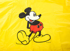 Walt Disney 90's Mickey Mouse Rain Poncho w/ Hood Yellow ADULT One SIze Vintage