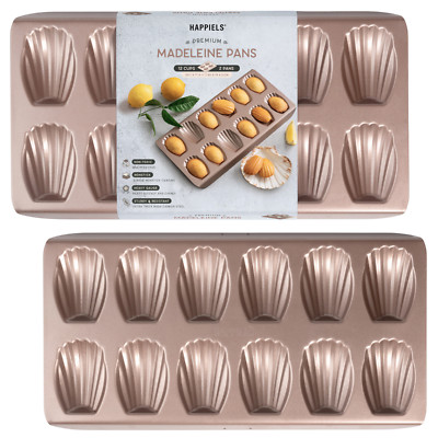 Non Toxic Nonstick Madeleine Pan 12 Well Set of 2 (24 wells) Madeleines Mold
