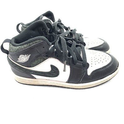 Nike Jordan 1 Mid Top SE Panda Elephant Sneakers Size 3Y Youth
