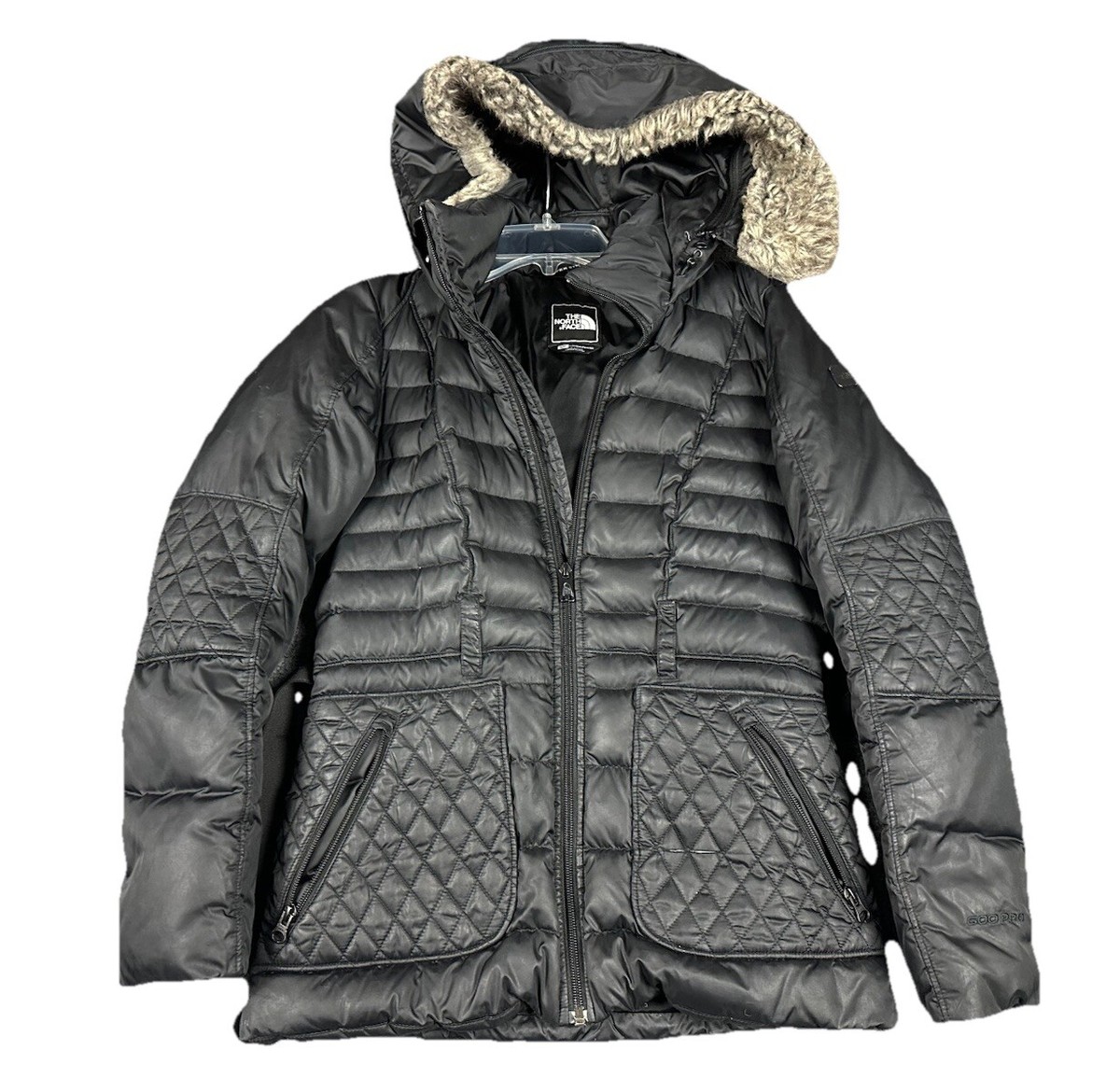 The North Face Women's Parkina 660 Down Black Jacket Fur Hood