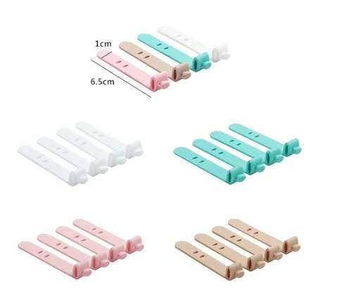 4pcs Cable Organiser Silicone Strap Cable Ties USB Cable Holder - 第 4/11 張圖片