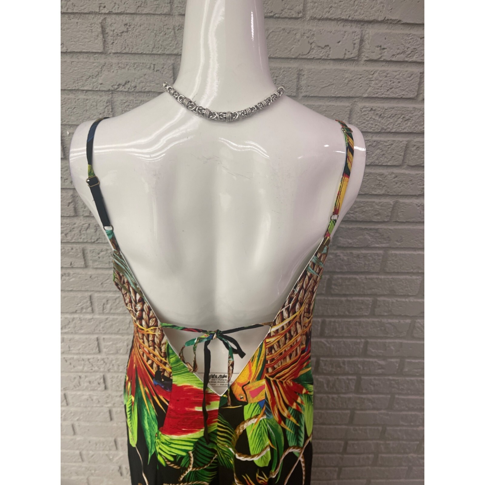 Floresta Multicolored Spaghetti Strap Tropical Lo… - image 5