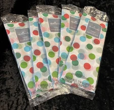 lot of 5 packages Hallmark tissue paper polka dots green red blue