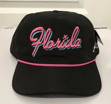 NEW Bad Birdie Florida Golf Rope Snapback Hat (Black/Pink) - Miami Nights, Vice