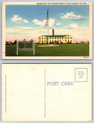 Camp Campbell Kentucky Tennessee KY TN 12th Armored Division Headquarters Postca