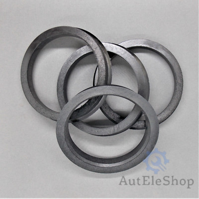 4x set center rings for alloy rims 68.0 mm - 57.1 mm black