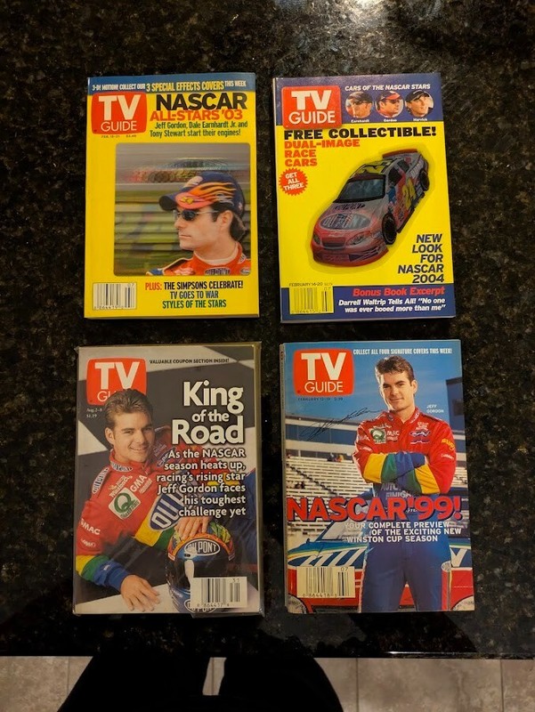 Lot of 4 Nascar Collectible TV Guides Jeff Gordon 2 Holographic Covers
