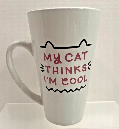“My Cat Thinks I’m Cool” Tall Mug MSRF inc. Design studio Chicago | eBay