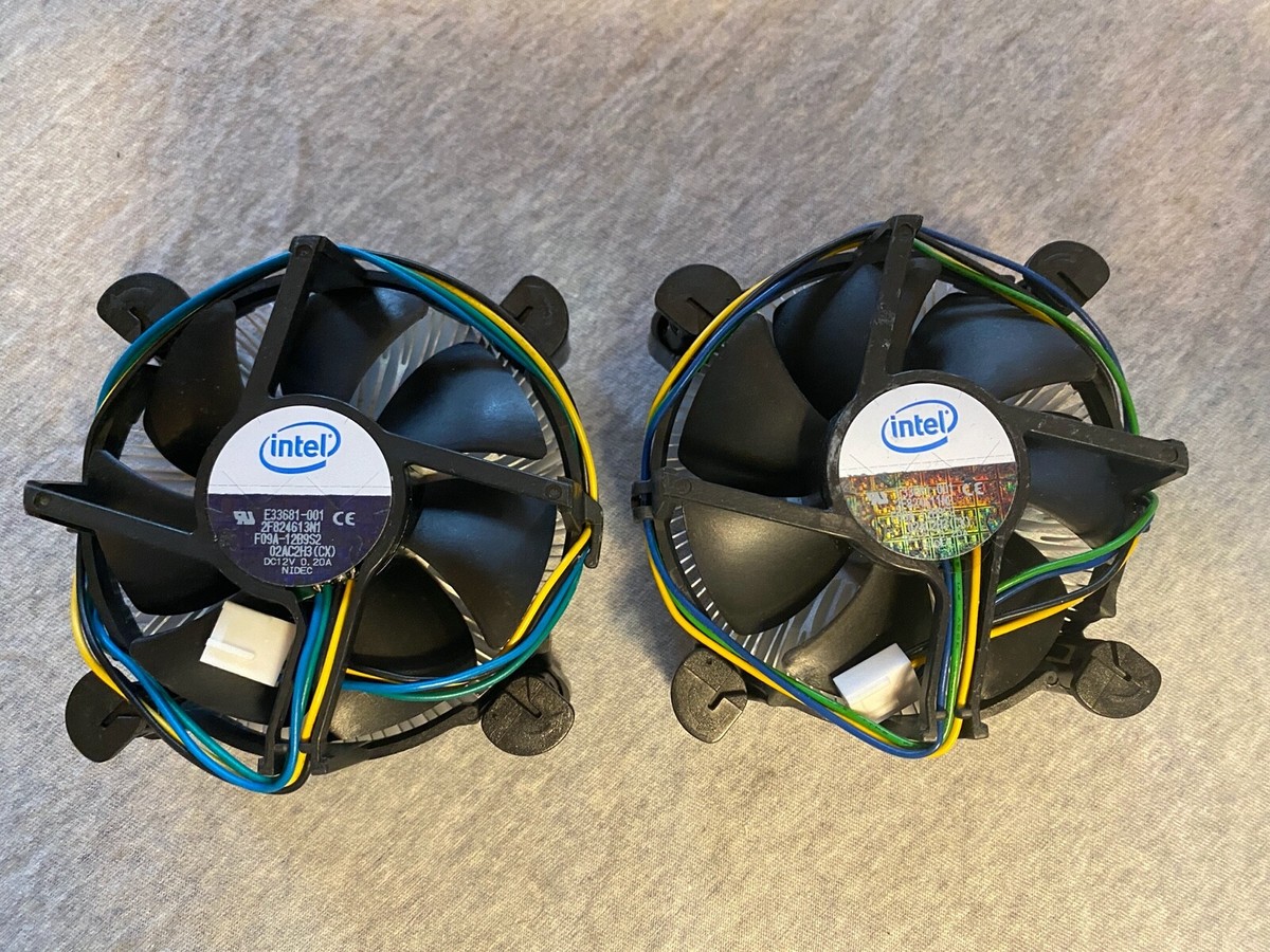 Lot (2) INTEL E33681-001 Socket 775 Aluminum CPU Cooling Fan