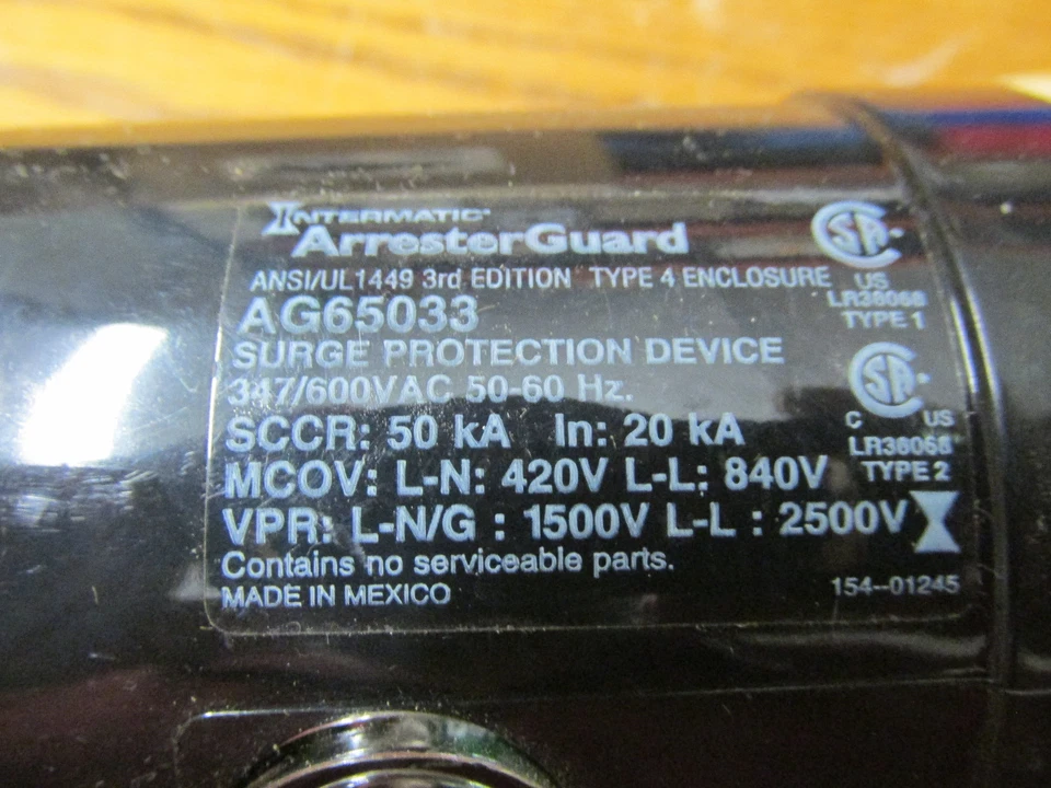 Intermatic AG65033 Arresterguard Indicating Surge Protective Device 347/600VAC - Image 3 of 4