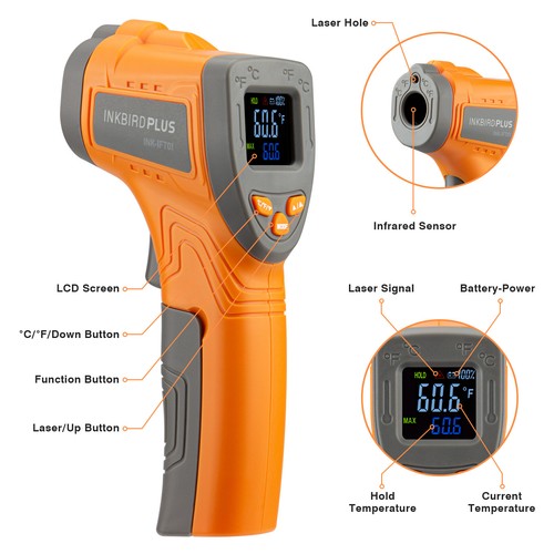 Food Temperature Thermometer Infrared Laser for BBQ Cooking Oven Meat Meal Grill - Picture 5 of 12