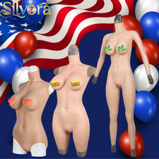 Silicone Bodysuit Breast Forms C/G Cup Body Suit Fake Vagina Hip Shaping Female