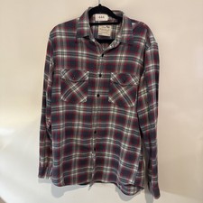 J.Crew Brushed Cotton Flannel Red  Blue Plaid Button-Up Shirt M