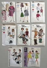 Vtg 1970s Vogue Sewing Patterns Lot With Simplicity Mccalls Blouse Skirt