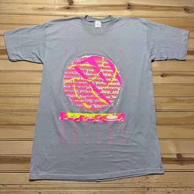 Vintage 90s Pro Volleyball Abstract Graphic Neon Art Single Stitch Shirt Size XL