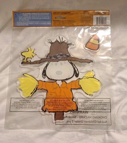 New set of 4 Peanuts Charlie Brown Snoopy Halloween Fall Window Clings Jelz - Picture 7 of 12