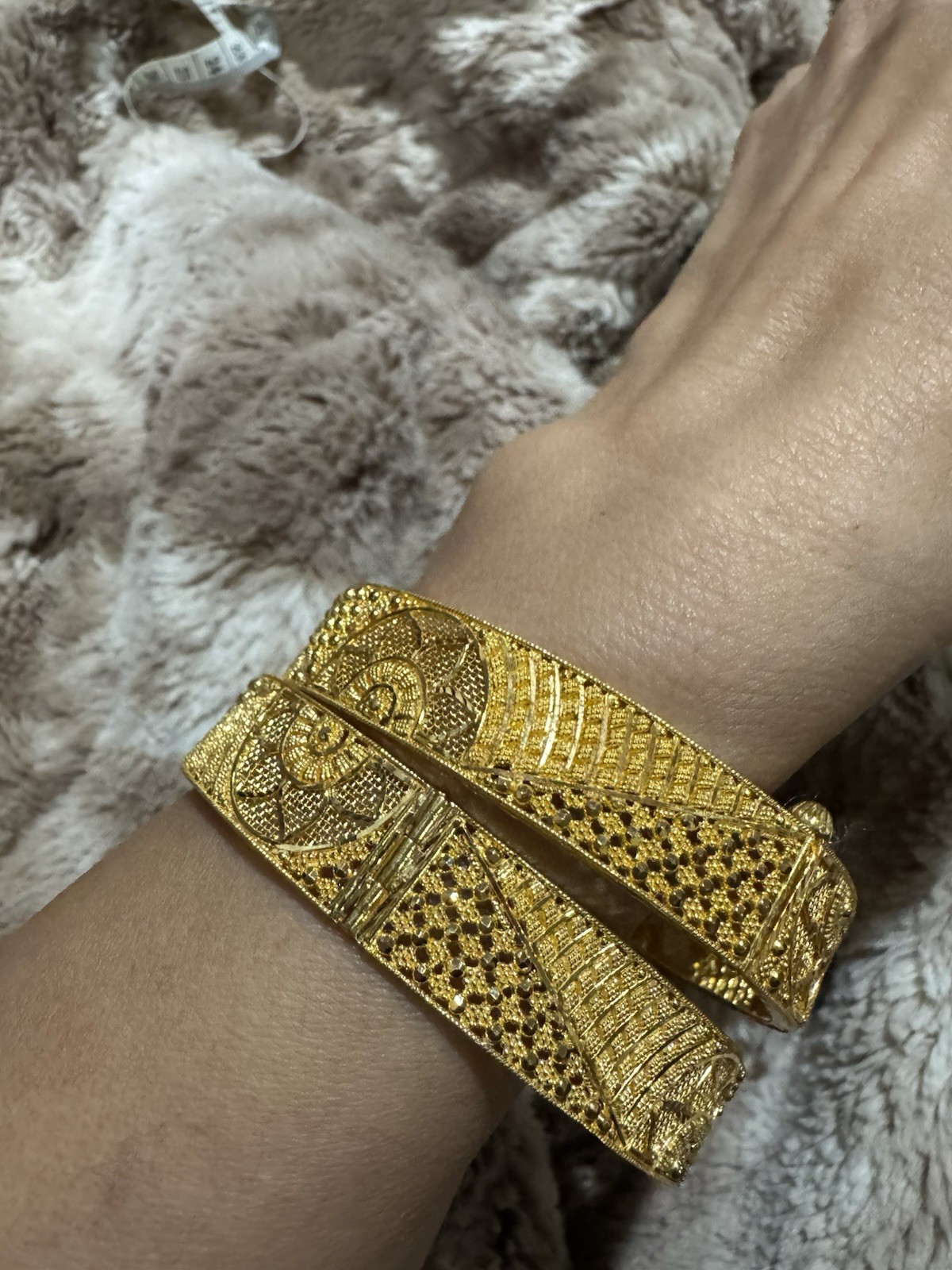 22K Solid Gold Hinged Bangles – Matching Pair (Se… - image 11