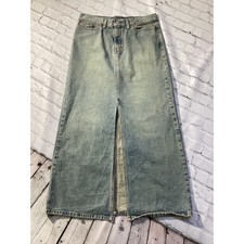 Gap Denim Maxi Skirt Light Wash Front Slit Long Jean Skirt Size 8 Vintage Style