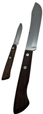 VTG Ekco Flint Stainless Vanadium   Chef Knife Wooden Handle Lot Of 2
