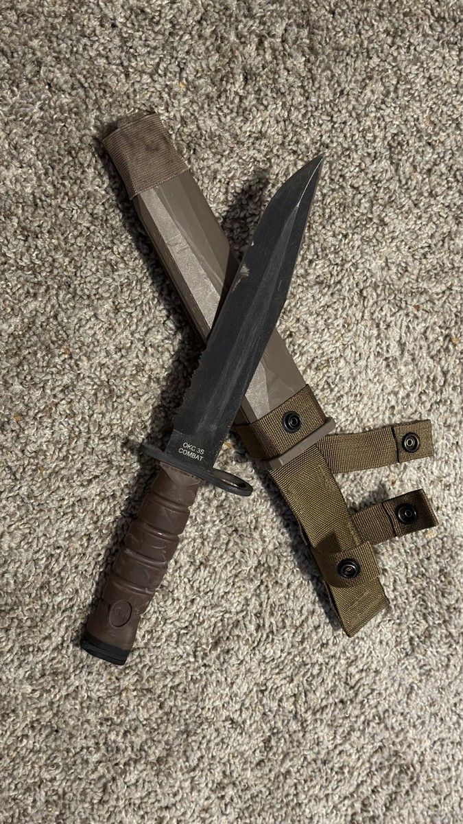 Vintage OKC-3S Combat Knife Genuine USMC & Scabbard Ontario Knife