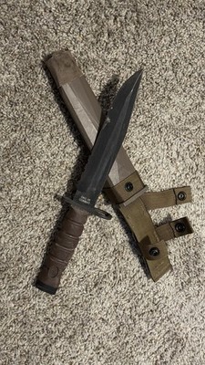 Vintage OKC-3S Combat Knife Genuine USMC & Scabbard Ontario Knife Co USA (1)