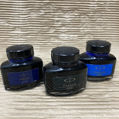 Parker Quink Tinte für Füllfederhalter 57 ml Flasche x3 (schwarz, blau & waschbar)