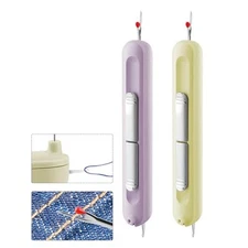 Needle Threaders, 2 in 1 Plug-in Needle Threader Seam Ripper Purple/Yellow