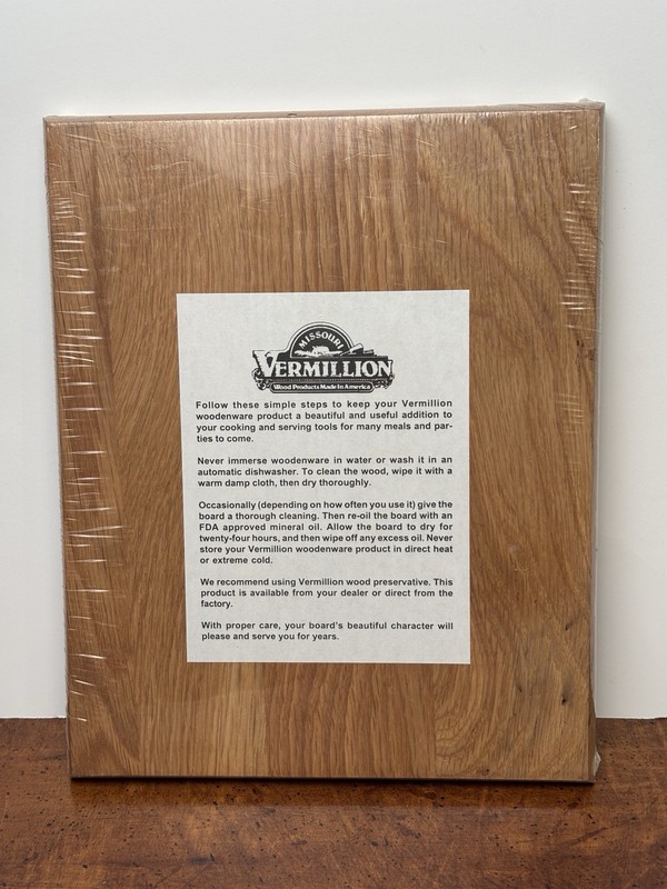 New Handmade Oak Cutting Board Vermillion MO Cooking Club America 8” X 10” USA