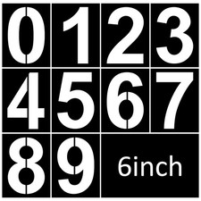 6 Inch Number Stencils Plastic Number Stencils Reusable Digital Painting Temp...