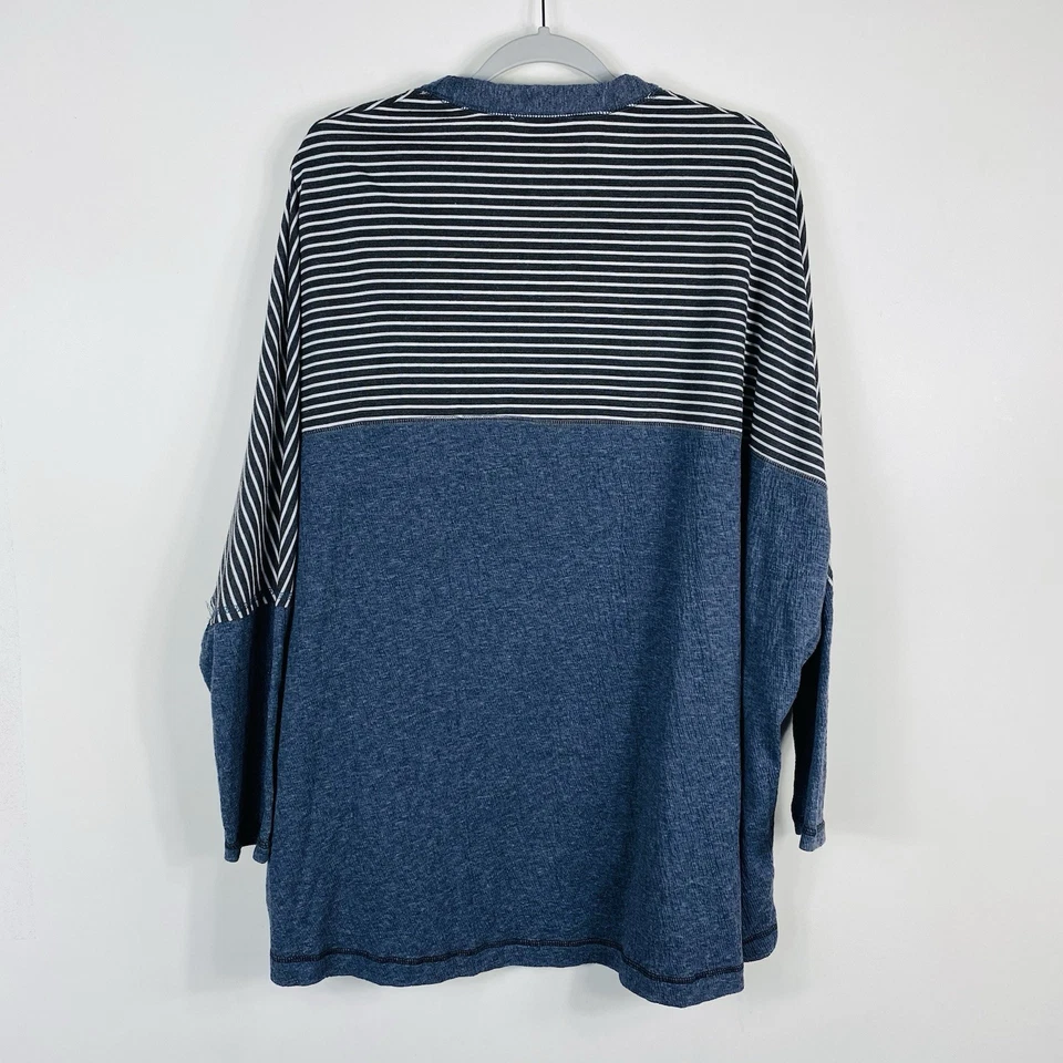 Umgee Size Large Striped Mixed Media Dolman Sleeve Open Cardigan Sweater - Image 2 of 4