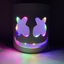 DJ MarshMello Smile Rainbow LED Mask EVA Foam Helmet EDC Halloween Costume Party