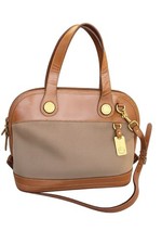 Vintage Dooney & Bourke Satchel Beige Tan Leather Bag Made In The USA