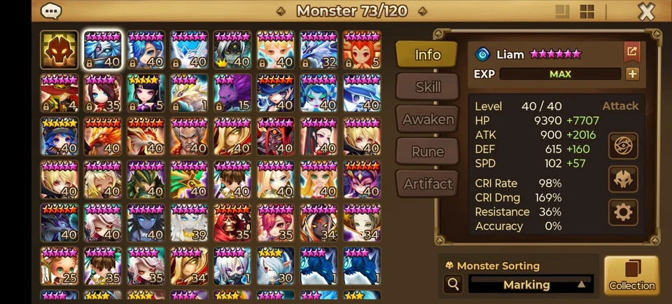 Cuenta de mitad de juego Lucifer/Leo/Verónica con muchos otros Nat 5s Summonerswar Foto 4 de 4