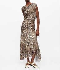 Ganni Long Ruched Crossover Dress Size 40