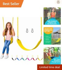 Yellow Plastic Swing Seat with Heavy Chains - Pre-assembled Swing Kit for Kids