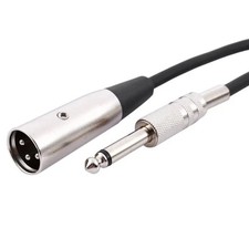 XLR 3-Pin Male To 1/4" Plug TS Microphone Mono Cable Unbalanced Shielded 6FT 
