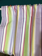 Pottery Barn Kids Purple Green Stripe Cotton Lined Window Drape 43 x63 Panel