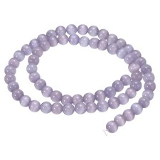 65pcs Light Violet Cat's Eye Stone Beads 6mm Round Crystal Loose Bead