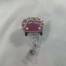 Love Bug Car Retractable Badge Reel ID Holder