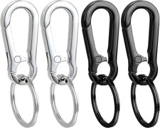 4 Pack Metal Keychains with Clip, Sturdy Key Rings for Men Women Key Organizer