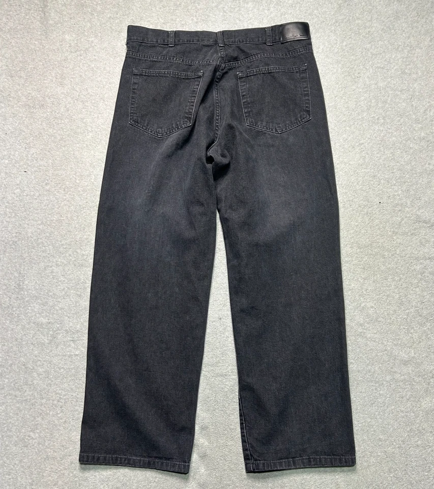 Vintage Calvin Klein Jeans Mens 38 X 30 Black Straight Leg Baggy Y2K Denim - Image 2 of 4